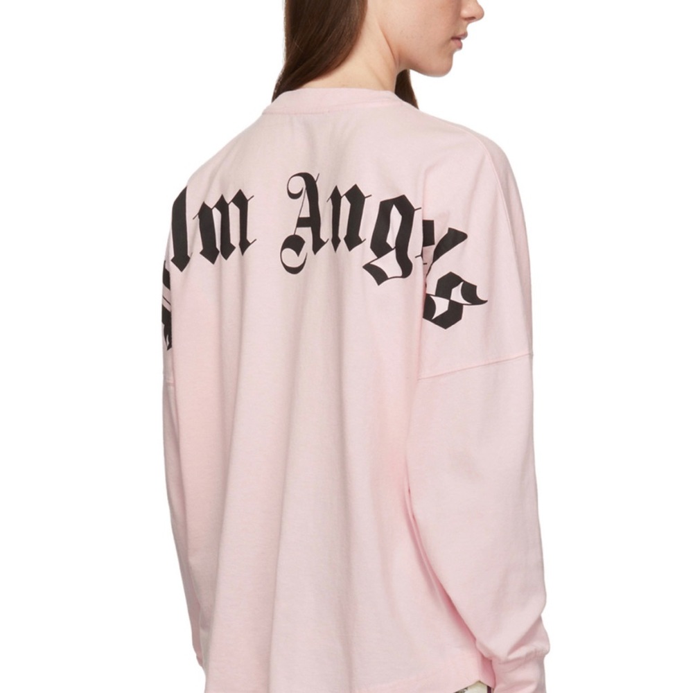 Palm Angels Pink Classic Logo Long Sleeve T-shirt